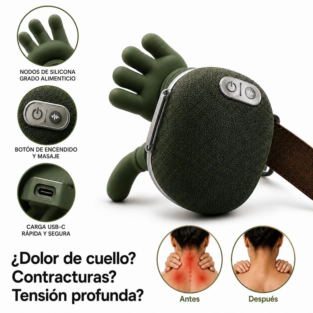 FlowNeck™ | Masajeador De Cuello, Hombros y Espalda, alivio relajante en solo 10 minutos